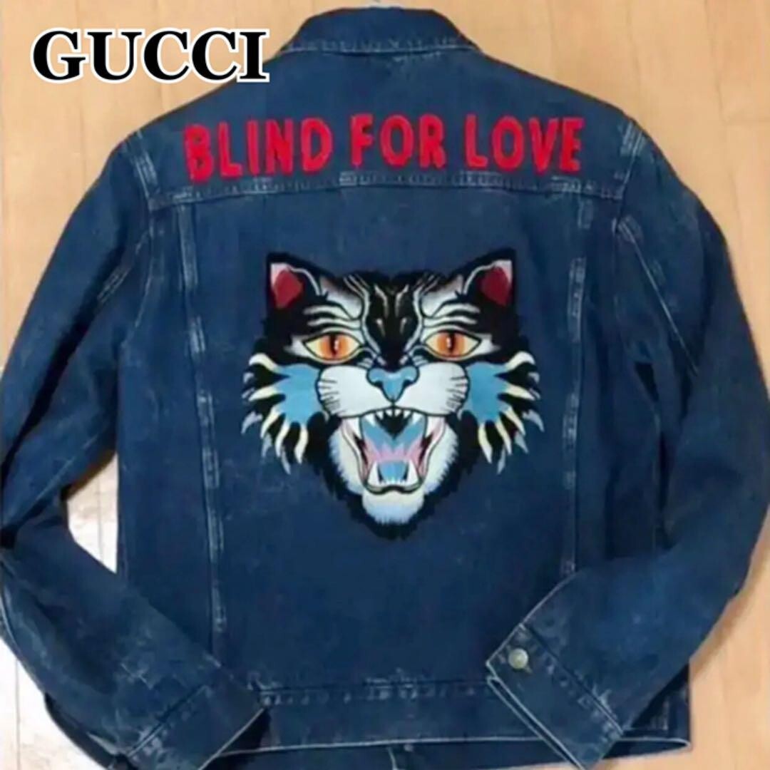 Gucci Denim Jacket Angry Cat G Jean Blue Men's Length… Gem
