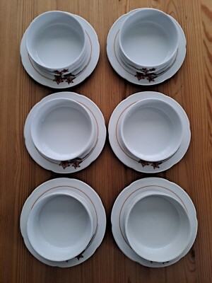 Suppenschale Salatschale Vorspeisen Nachspeise 6 Tlg. Bauscher Bavaria Germany