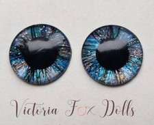 Blythe Doll Metallic Glitter Eyechips Blue Eye Chips 14mm Custom Furby Ooak Bjd