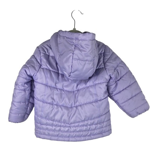 OshKosh B'Gosh Purple GIRLS Puffer Hooded Full Zip Winter Snow Jacket 4 - Picture 2 of 5