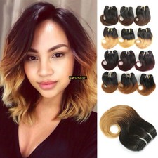 50g Body Wave Human Hair 8inch 20cm Black Ombr  Bundles Short Cool Extensions