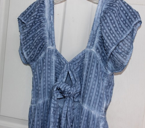 NWOT Women's AMERICAN EAGLE Boho Tiered Blue Maxi Dress Size Large - Picture 4 of 4