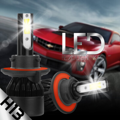 H13 9008 Cree LED Headlight Conversion Kit Hi/Lo Beam Bulbs 6000K + Driver Power