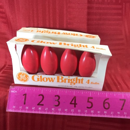 VINTAGE GE Glow Bright Outdoor Bulbs Red Unused🎄TIS THE SEASON🎄(C) - Picture 4 of 4