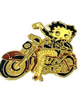Vintage Nos Betty Boop Motorcycle Brooch Pin Enamel 1 3/4"x 1 1/2"