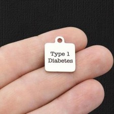 Type 1 Diabetes Stainless Steel Charms - BFS013-5730