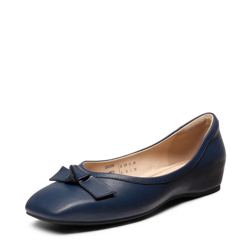 Women Low Wedge Square Toe Comfortable Slip On Ballet Flat Shoes - Picture 1 of 26