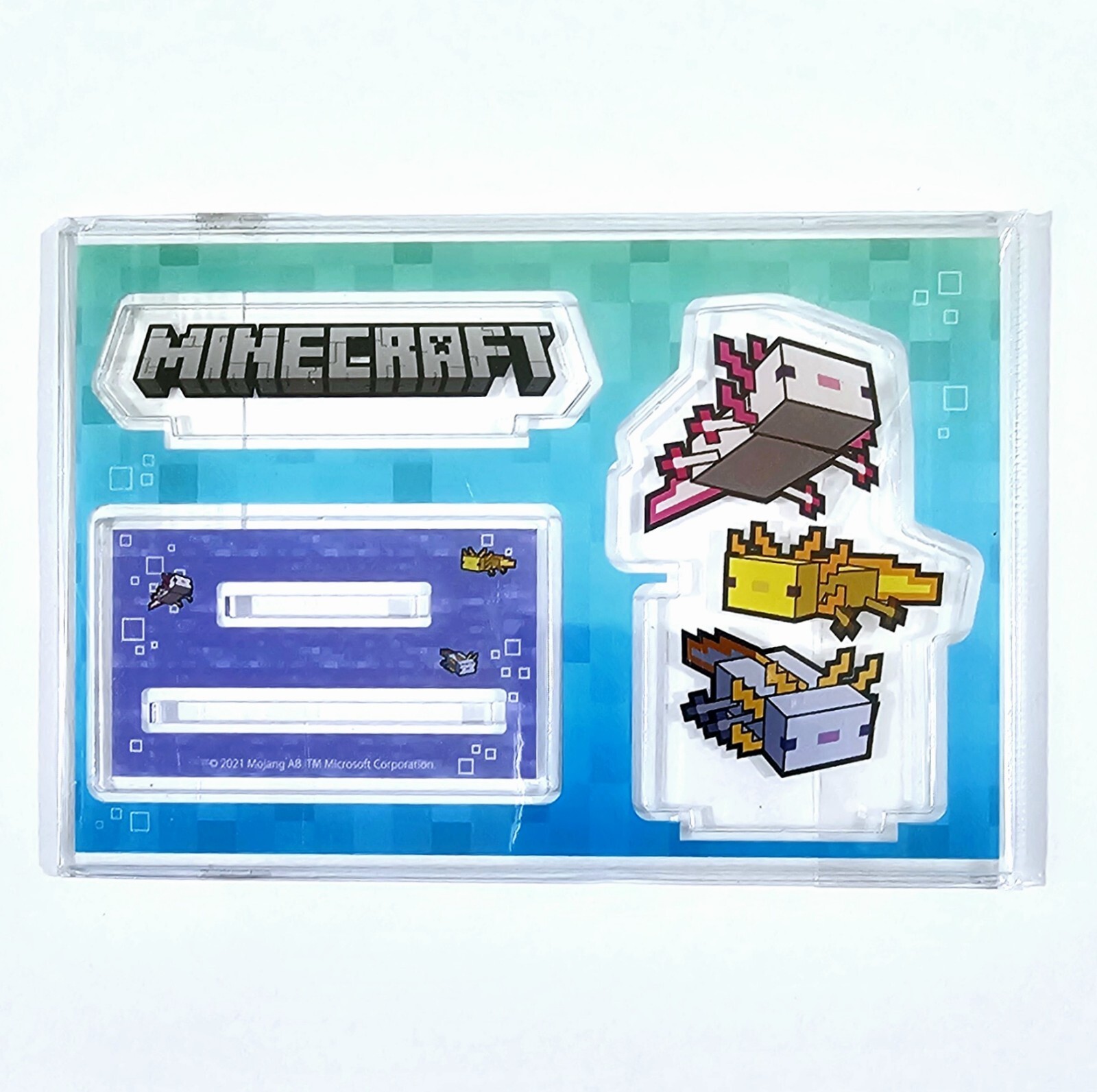 ©Mojang MINECRAFT merchandise ACRYLIC DIORAMA ""AXOLOTL ANIMALS"" 15x10cm NEW!