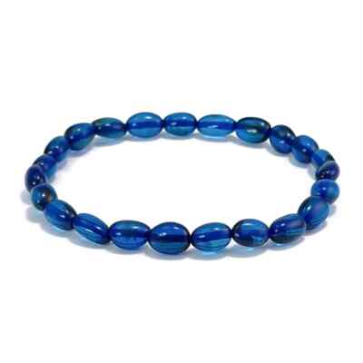 Natural Amber Small Nugget Beads Blue Color Beaded Bracelet