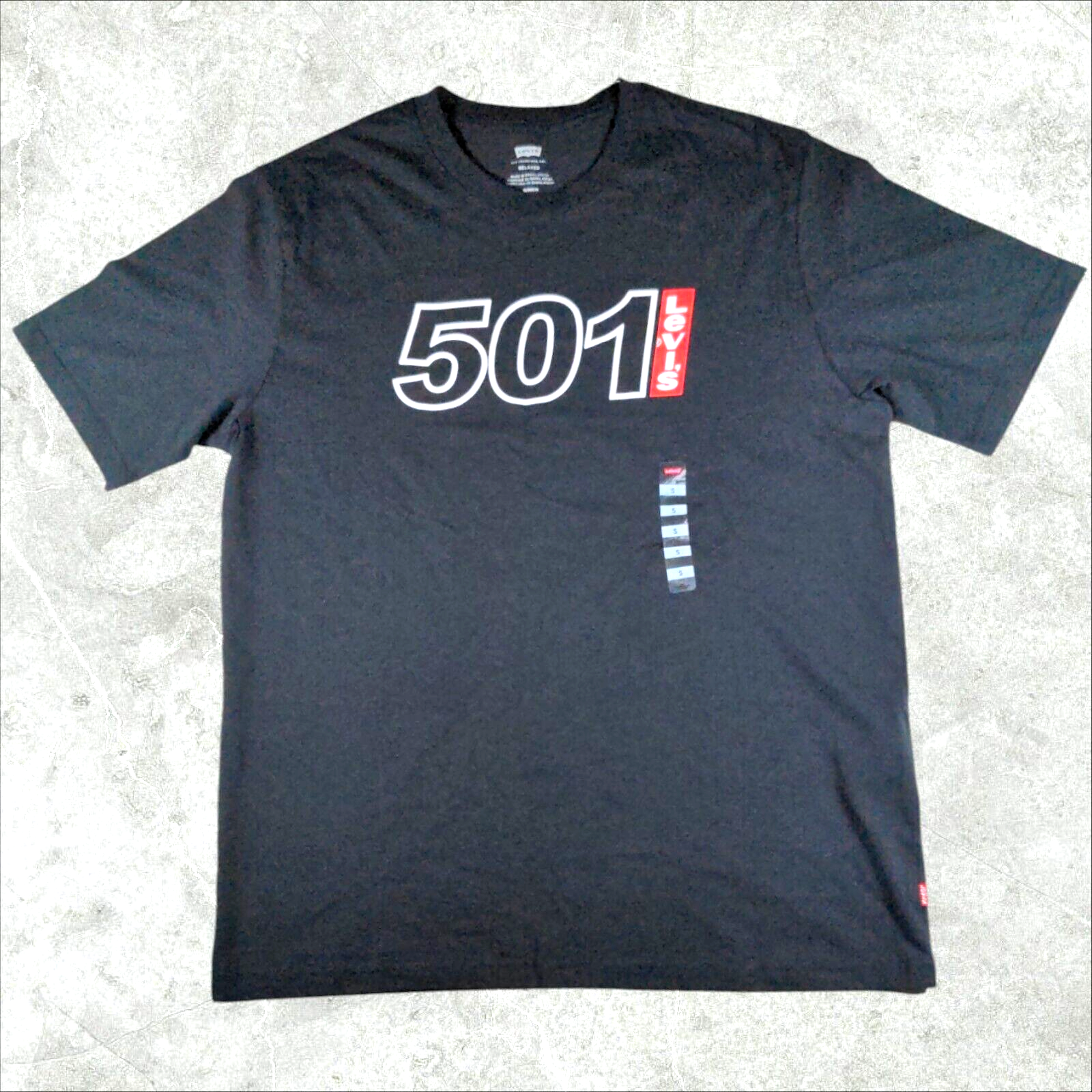 Levis 501 Relaxed Cotton Men's Small T-Shirt Black/White/Red