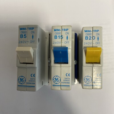 GE Mini Trip MCB + Basis. 5A 15A 20A M3 Stecker in MCB Leistungsschalter