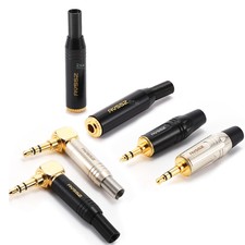 3.5mm Male Plug Jack Stereo Headphone Audio Adapter Solder Straight Elbow Lot