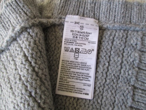 ❤ GAP girls grey sweater poncho XS 4 5 cotton - Picture 8 of 23