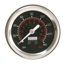 Viair 90082 Dual Needle 160 Psi Black Face Gauge For Air Suspension Bags Valves