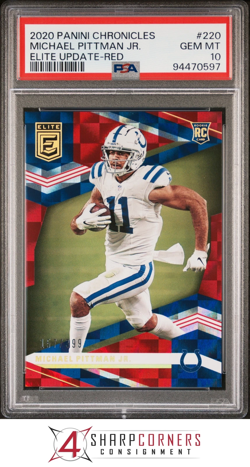 Michael Pittman Jr. Panini Chronicles Elite Update #220 Red