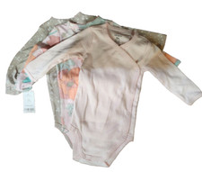 Pack of 3, Carter's 6M Bodysuits, Striped, Brown  Pink Floral - New With Tags