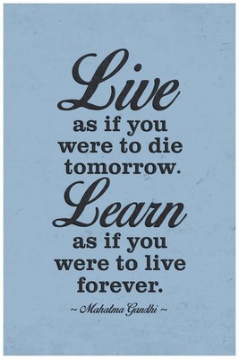 Live As If You Were To Die Tomorrow Gandhi Quote Poster 24x36 Inch Ebay