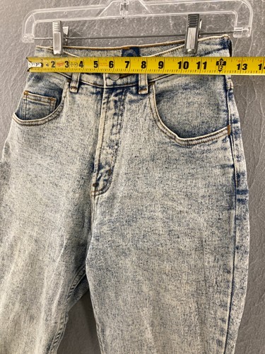 Vintage Jordache Jeans Girls 6 Acid Wash High Waist Snap Leg 80s - Picture 2 of 12