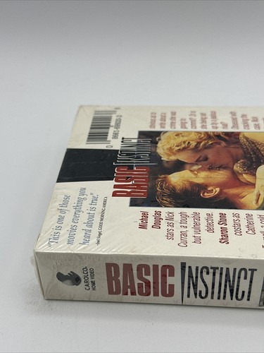 Basic Instinct 1992 VHS Michael Douglas Sharon Stone Paul Verhoeven SEALED NOS - Picture 8 of 10