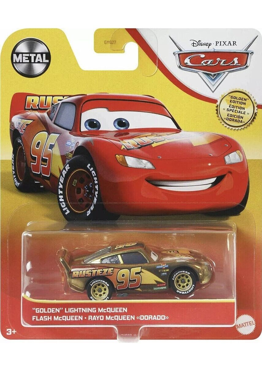 Disney Pixar The World of Cars Golden Lightning McQueen Golden Edition New  887961970890