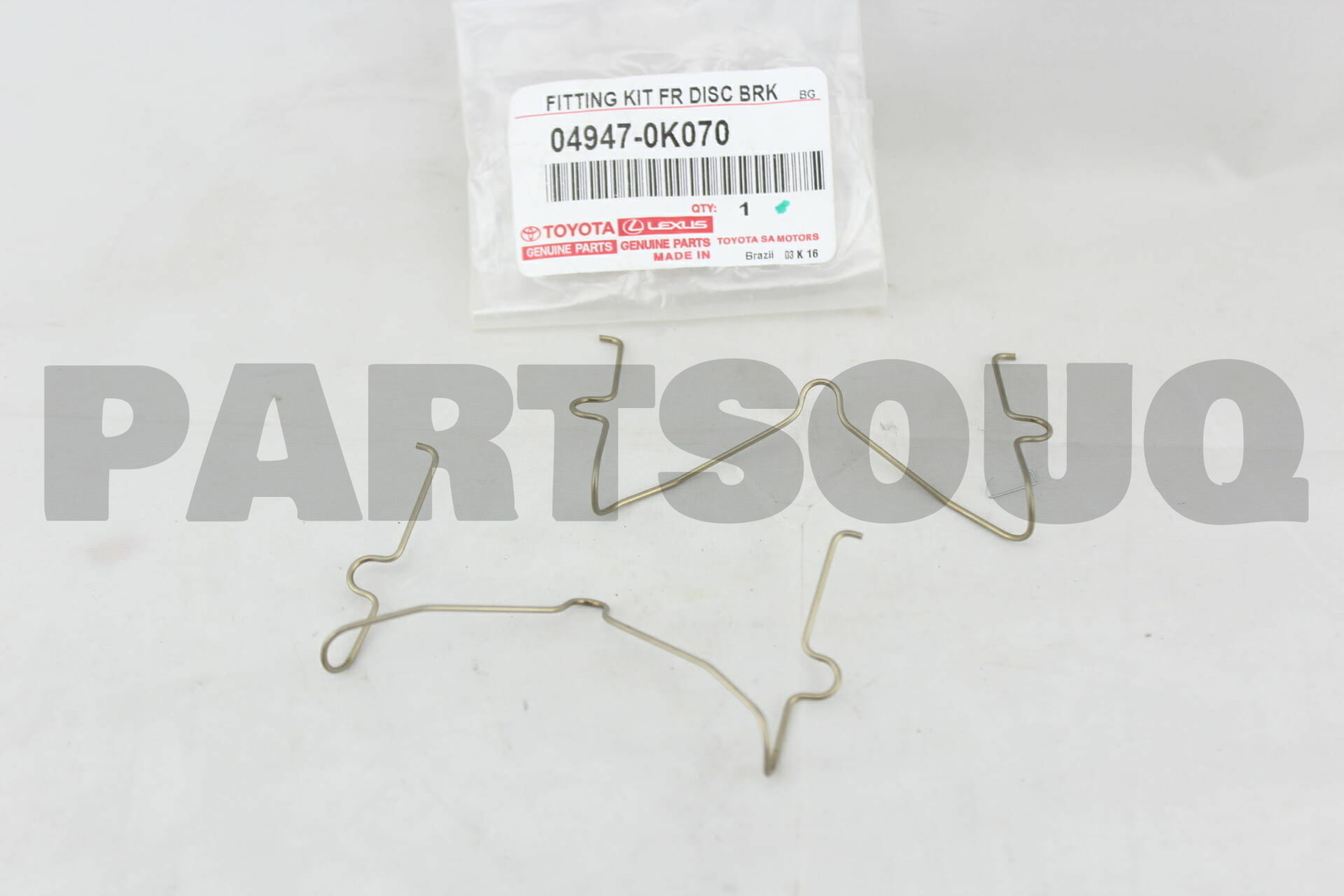 049470K070 Genuine Toyota FITTING KIT, DISC BRAKE, FRONT 04947 