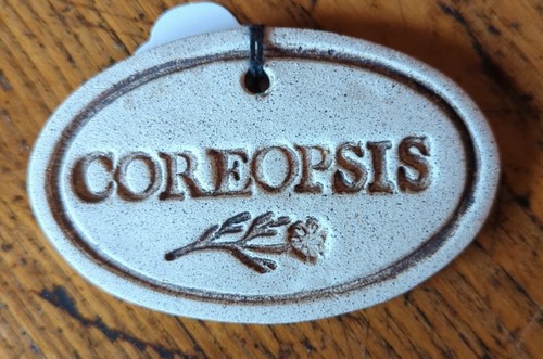 Coreopsis Plant Garden Marker Terracotta Stone Material 3.75" X 2.5" Canada 