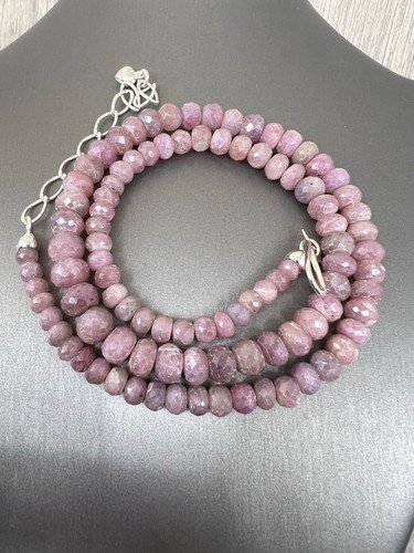 Mine Finds Pink Sapphire Necklace .925 18-1/4-21" NIB - Picture 7 of 9