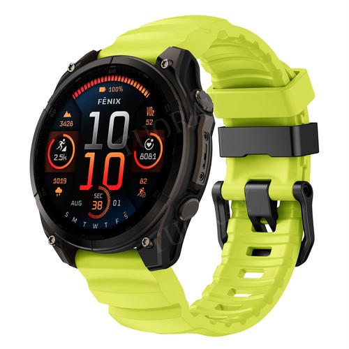 Correa de reloj de silicona para Garmin Fenix 8 47 mm 51 mm E 7 7X 6 6X 5 5X/Epix Pro - Imagen 9 de 81