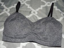 Motherhood Nursing Breastfeeding Bra M Gray NO Wire Padded Comfy EUC