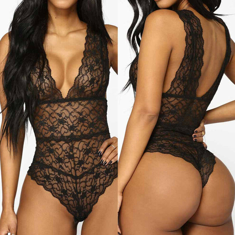Sexy Women Bodysuit Body Stocking Lingerie Fishnet Babydoll Nightwear Teddy