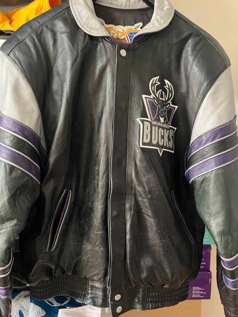 jeff Hamilton Milwaukee Bucks レザージャケット Jeff Hamilton Milwaukee Bucks Full Black Leather Jacket