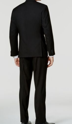 $395 Kenneth Cole Men's Black Flex 2-Piece Slim Fit Suit Jacket Dress Pants 40 - Picture 2 of 2