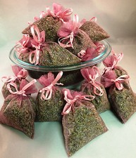 Set of 30 Lavender Sachets made with Rosy Mauve Organza Bags