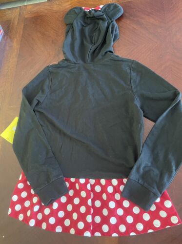 NEW Disney Girls Black Minnie Mouse Ears Bow Hoodie FullZip Jacket SIZE 14-16 XL - Picture 2 of 6