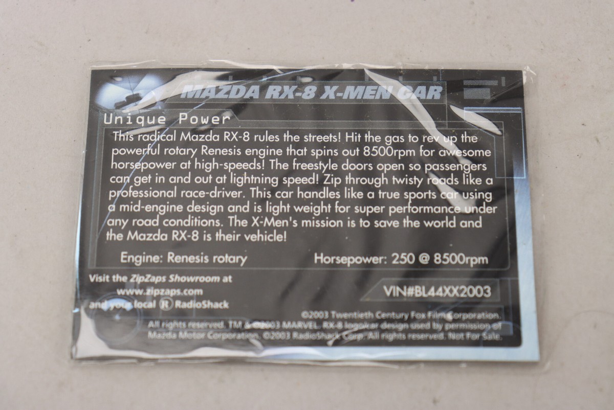 Radio Shack Zip Zaps Marvel X-Men Mazda RX-8 Micro RC Car Cyclops