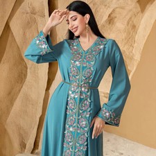 Embroidery Abaya Women Muslim Long Robes Turkey Kaftan Islamic Caftan Ramadan