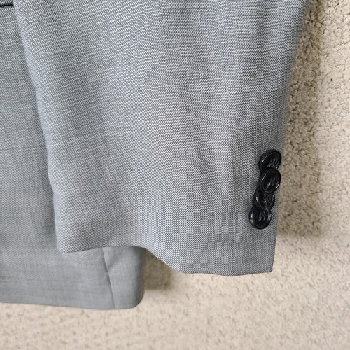 Tommy Hilfiger Jacket Mens 40L Gray Blazer Worsted Wool 2 Button Suit Coat - Afbeelding 5 van 16