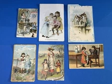 Lot Of 6 Antique Vintage Trade Cards Woolson Spice Co Wheeler & Wilson Sewing