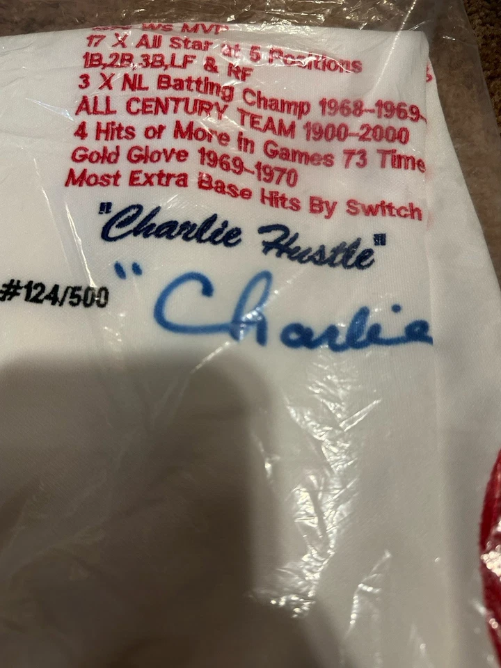 Jersey personalizado firmado por Pete Rose autógrafo certificado talla XL CON ESTADÍSTICAS Foto 3 de 3