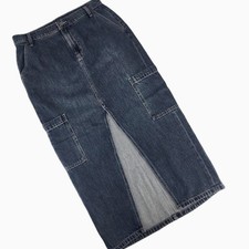 NWT Old Navy Drapey Denim Cargo Skirt Plus Size 24 Midi Length Mid Rise