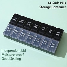 14 Grids Pills Container Storage Portable Travel Pill Cases Box 7 Days Organizer