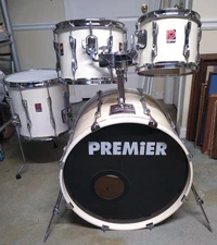 Vintage Premier Drum Kit  White/Cream 1990s Made In England