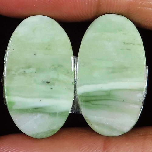 34.70 CT Natural SERPENTINE PAIR Cabochon Oval Shape 15x26x3 mm Gemstone Ce_703 - Picture 2 of 6