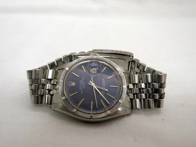 Vintage 1979 Rolex Oyster Date 1501 Blue Dial Engine Turned Bezel 30458045