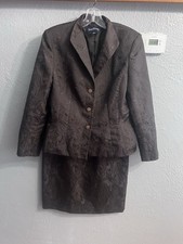 Evan Picone Women Brown Skirt Blazer Suit Size 12
