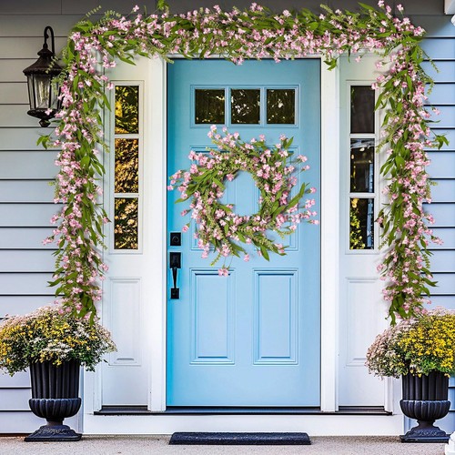 2 Pack 6 ft Artificial Wildflower Garland Spring Summer Garland Faux Flower H... - Picture 6 of 7