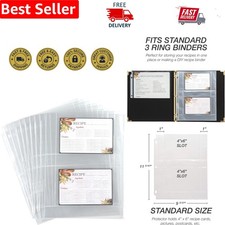 25 Clear Recipe Card Protectors 8.5x11 - Ideal for Recipe Binders Cookbooks
