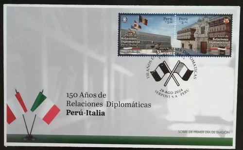 Peru Italy 150 Years Diplomatic Relations First Day Cover 2024-ZZIAA