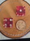 VTG Red Translucent Bakelite Dice — photo 2