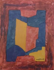 Serge POLIAKOFF: Komposition Blau, Rot Und Gelb - Signierte Lithographie